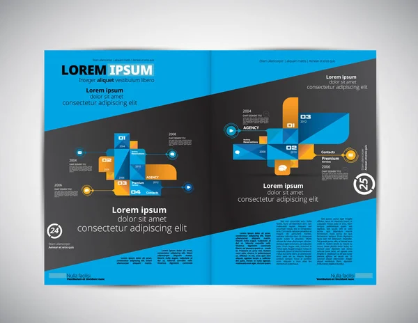 Business magazine layout with infographic elements — Stock Vector