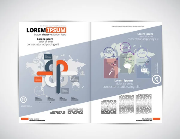 Présentation du magazine d'affaires avec des éléments infographiques — Image vectorielle