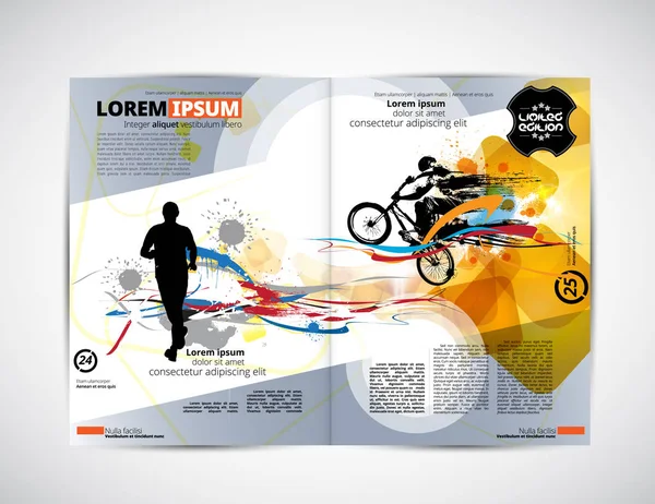 Sport magazine layout — Stock Vector