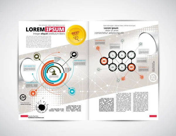 Obchodní časopis rozložení s prvky infografika — Stockový vektor