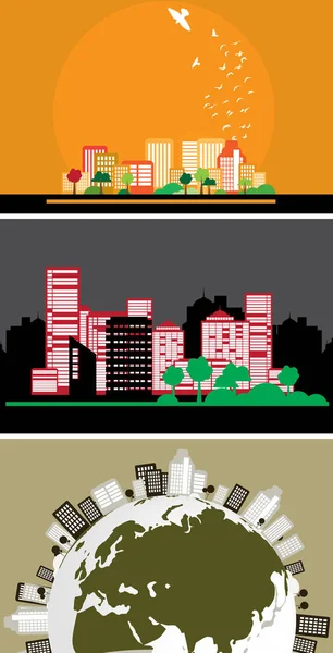 Modern city illustration — Stock Vector
