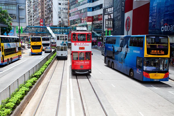 Elektrische Wagen und Kraftfahrzeuge in Hongkong — Stockfoto