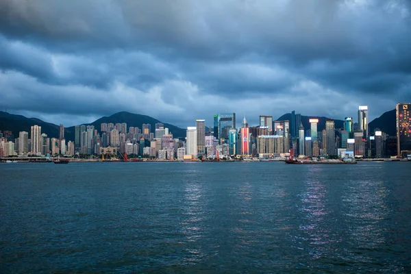 Viktoria Hafenblick mit Hongkong Skyline — Stockfoto