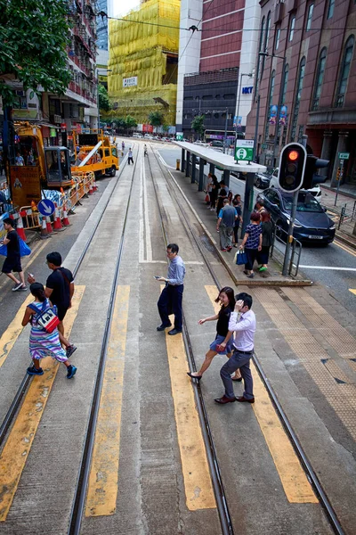 People crowd on zebra crossing street — Stock Photo, Image