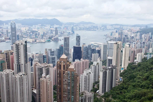 Paesaggio urbano di Hong Kong dal picco — Foto Stock