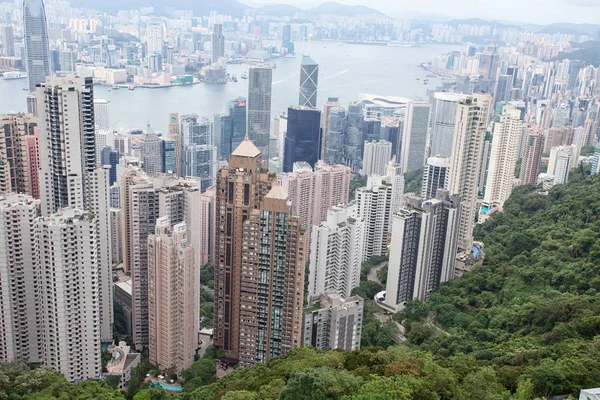 Hong kong Stadtbild vom Gipfel — Stockfoto