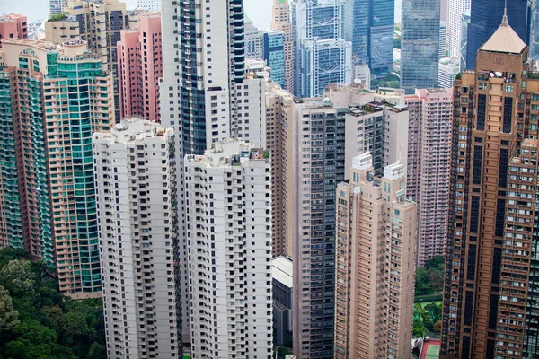 Hong kong Stadtbild vom Gipfel — Stockfoto