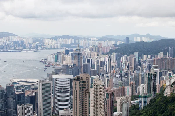 Hong kong Stadtbild vom Gipfel — Stockfoto