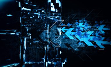 Dijital ok teknolojik altyapı 3D render 