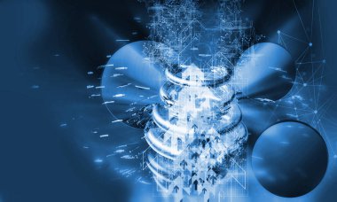 Dijital ok teknolojik altyapı 3D render 