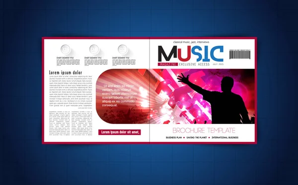 Diseño de música de folleto — Archivo Imágenes Vectoriales