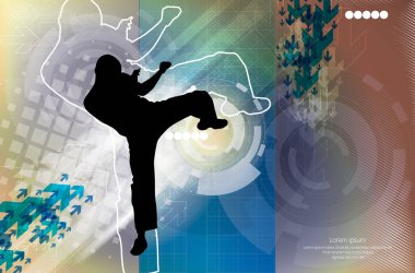 Karate spor illüstrasyon
