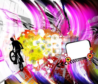 BMX motorcu illüstrasyon