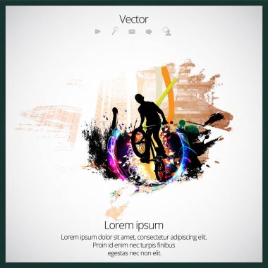 BMX motorcu illüstrasyon