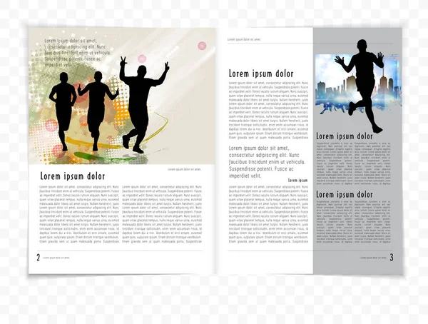 Layout-Magazin mit Läufer-Illustration — Stockvektor