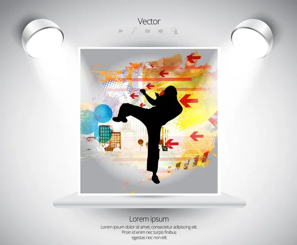 Ilustración de banner de karate — Vector de stock