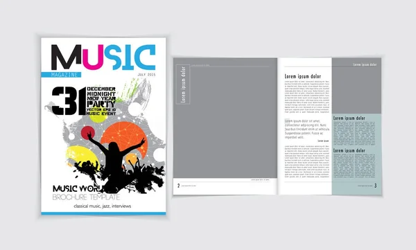 Vorlage für das Cover eines Musikmagazins — Stockvektor