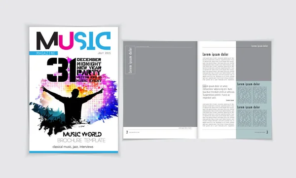 Modèle de couverture de magazine de musique — Image vectorielle