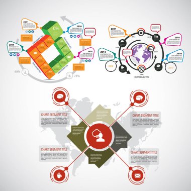 Infographics şablonları illüstrasyon
