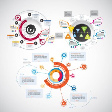 Infographics şablonları illüstrasyon
