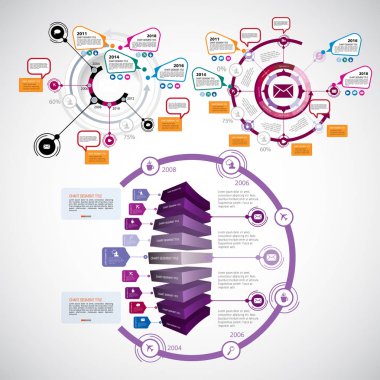 Infographics şablonları illüstrasyon
