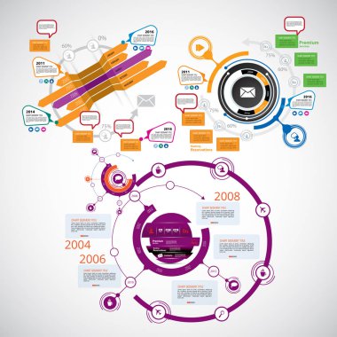 Infographics şablonları illüstrasyon