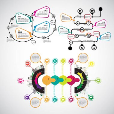 Infographics şablonları illüstrasyon