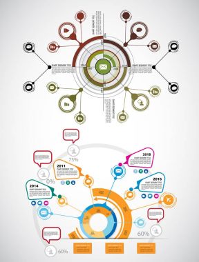 Infographics şablonları illüstrasyon