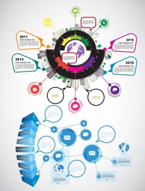 Infographics şablonları illüstrasyon
