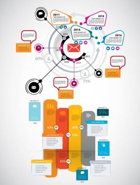Infographics şablonları illüstrasyon