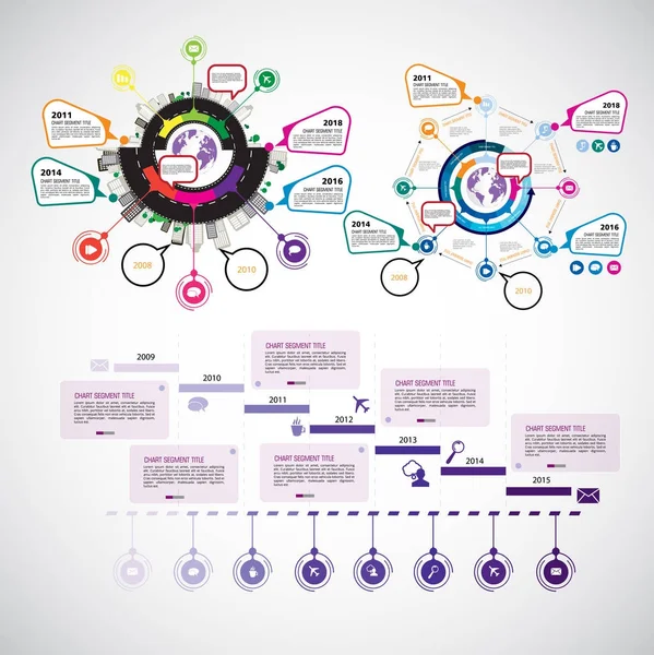 Illustration des modèles d'infographie — Image vectorielle