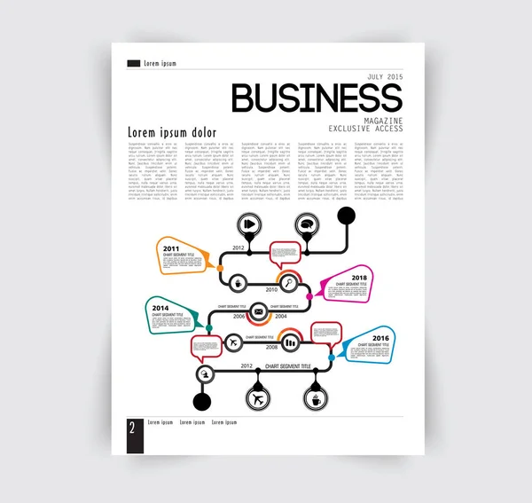 Business magazine lay-out — Stockvector