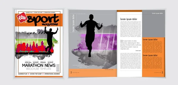 Modelo de capa Sport Magazine —  Vetores de Stock