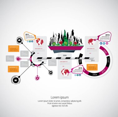 Şehir arka plan ile Infographics kavramı
