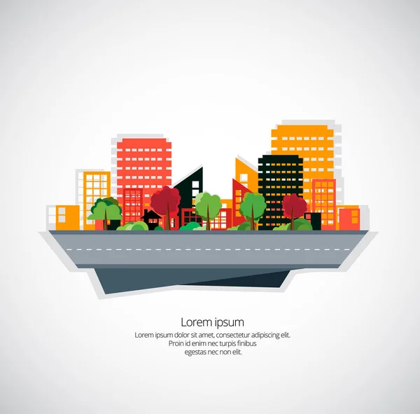Modern city illustration — Stock Vector