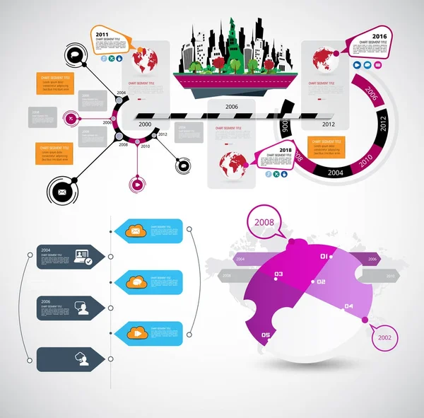 Infográficos Negócios Modelos Ilustração — Vetor de Stock