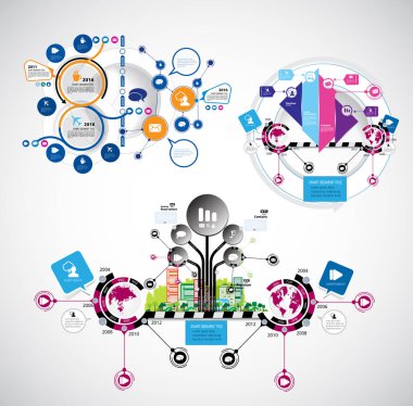 İş Infographics şablonları illüstrasyon