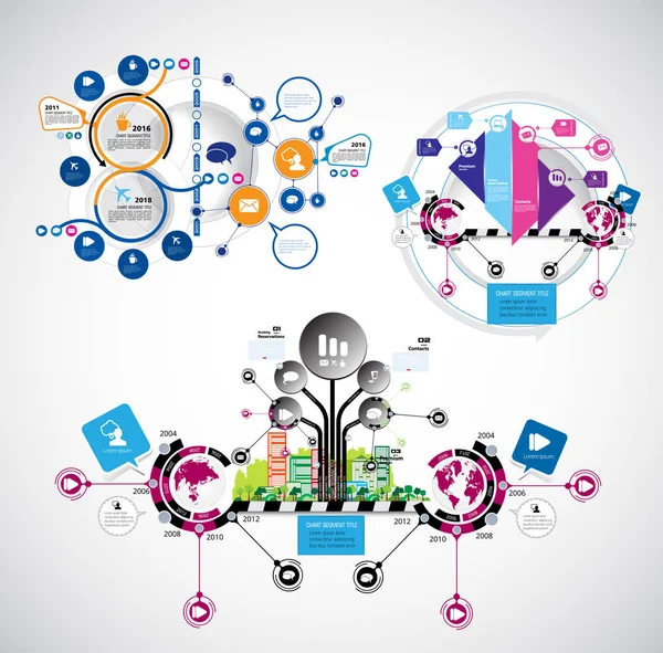 Infográficos Negócios Modelos Ilustração — Vetor de Stock