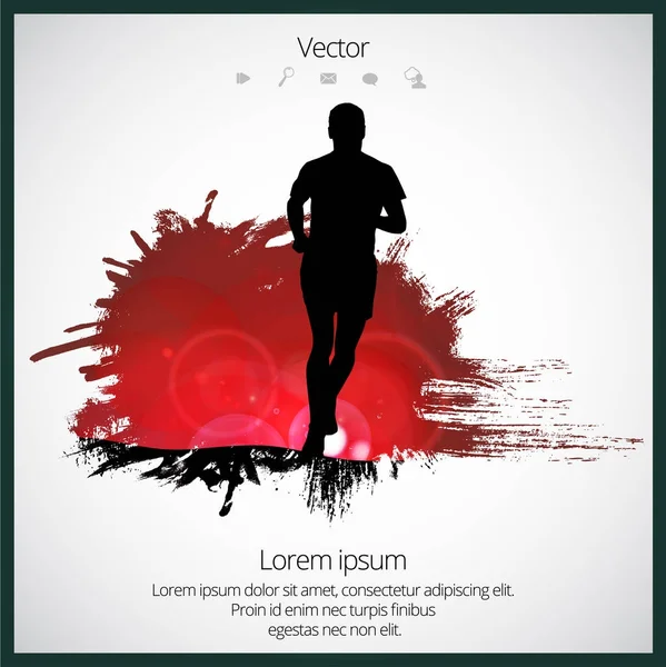 Marathon Runner Abstract Background — Stock Vector