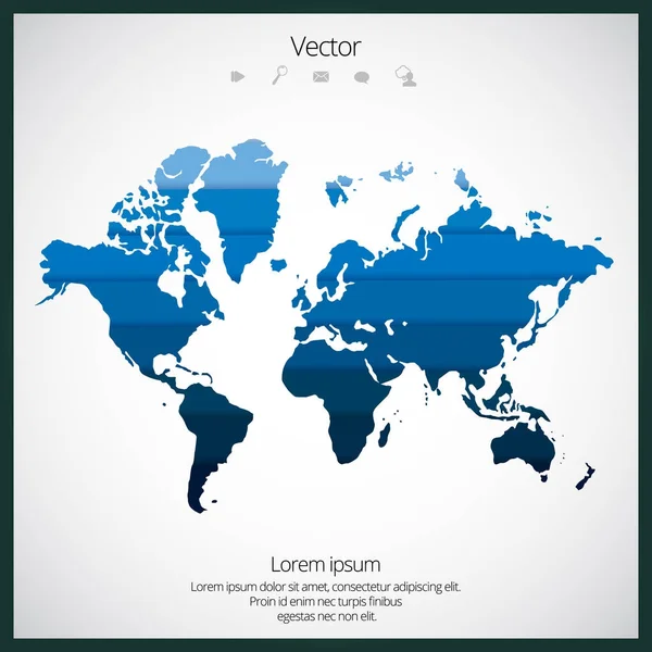 Mapa Mundial Ilustração Vetorial — Vetor de Stock