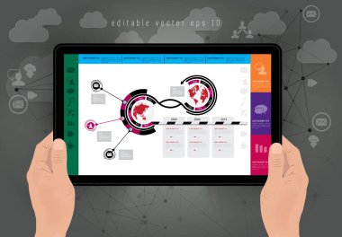 İş tanıtımı illüstrasyon ile tablet