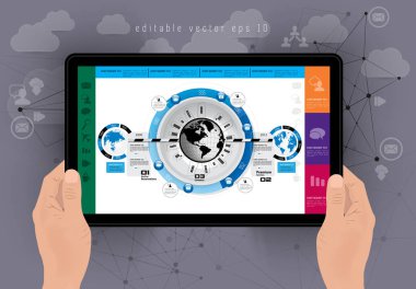 İş tanıtımı illüstrasyon ile tablet