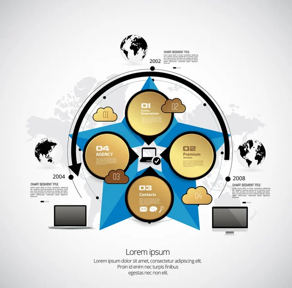 Illustrazione Del Layout Infografico Aziendale — Vettoriale Stock