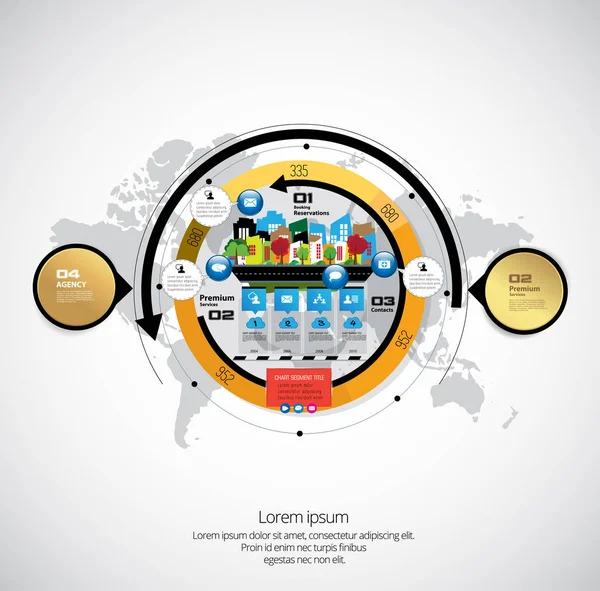 Illustrazione Del Layout Infografico Aziendale — Vettoriale Stock