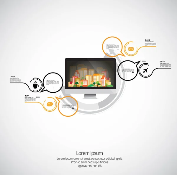 Illustrazione Del Layout Infografico Aziendale — Vettoriale Stock