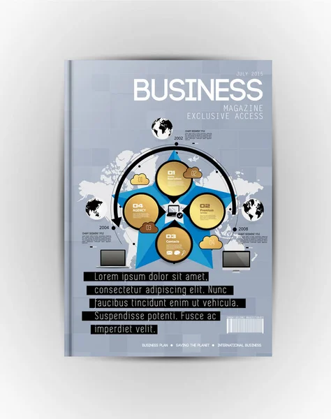 Επιχειρηματικό Περιοδικό Διάταξη Εικονογράφηση Διάνυσμα — Διανυσματικό Αρχείο