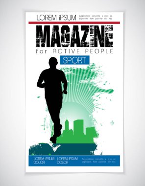 Spor dergisi vektör çizim kapak