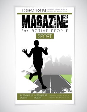 Spor dergisi vektör çizim kapak