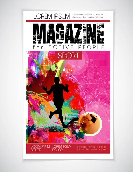 Cover Sport Magazine Vector Illustration — Stock Vector