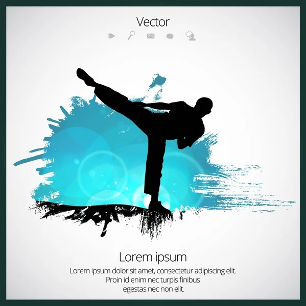 Karate Warrior Sport Ilustration — Stockvector